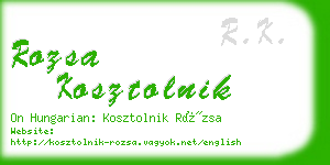 rozsa kosztolnik business card